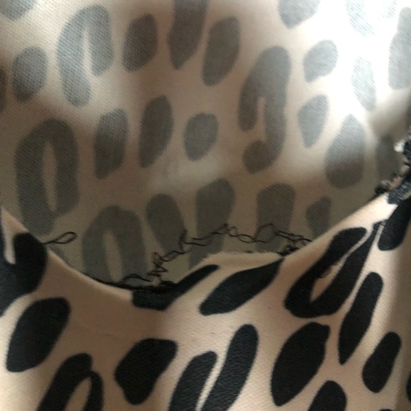 Vintage Blair Cream Leopard Print Cinched Waist Tie Neck Dress Size 12 - Picture 8 of 15